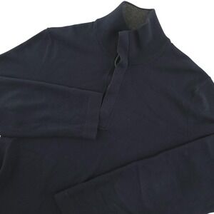 Banana Republic Sweater Mens M‎ Blue Cotton Cashmere Mock Neck Knit Pullover